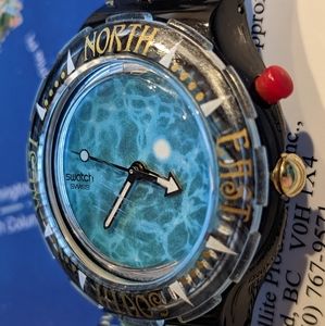 Swatch Watch Pirate, Scuba Uncino, rare, vintage, new battery, runs fine